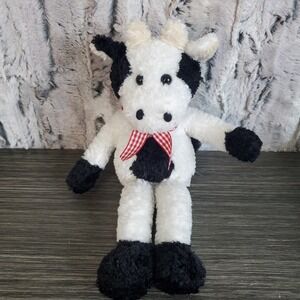 Animal Adventure Cow Plush W/ Red Gingham Bow 11" Stuffed Animal Toy